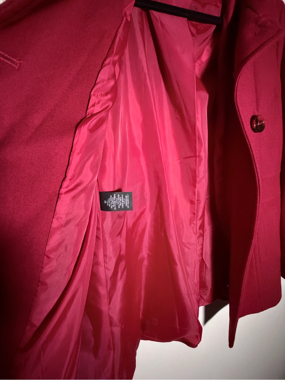 London Fog Women's Cherry Red Wool Peacoat - Picture 11 of 13
